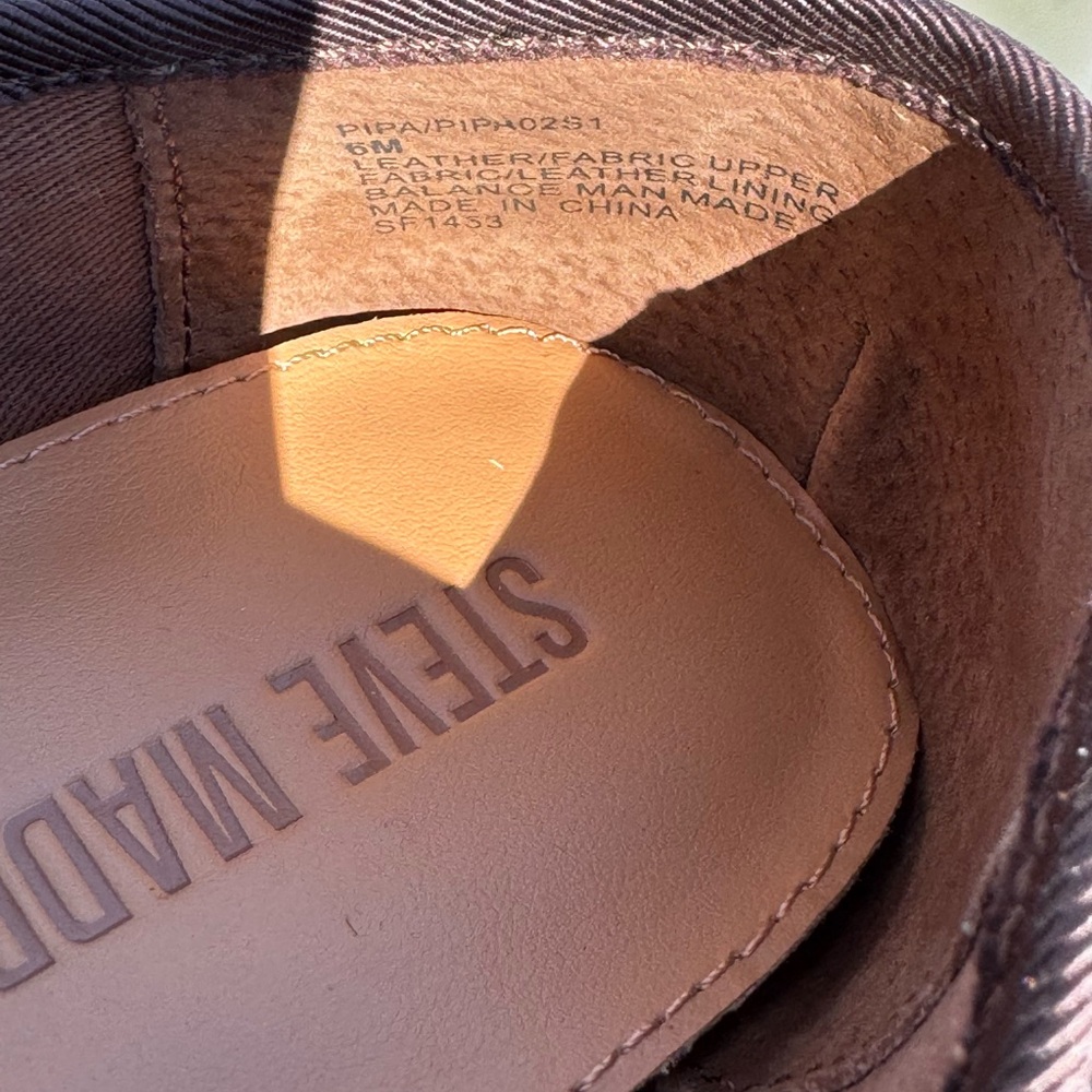 Steve Madden Suede Pipa Ballet Flats in Tan with Brown Trim size 6 - Picture 8 of 9